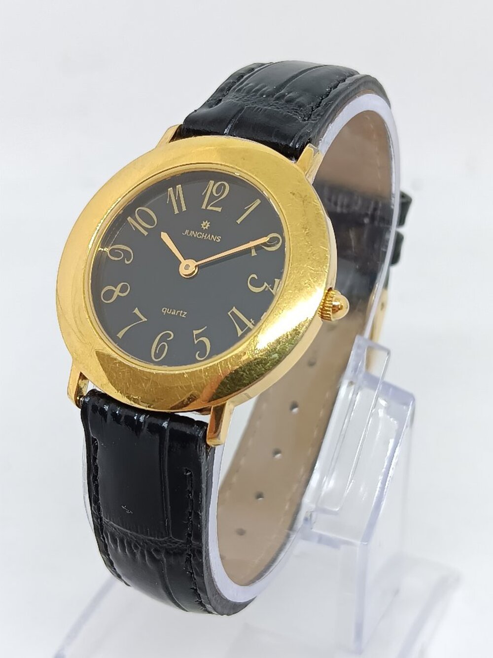VINTAGE 1990s Junghans 47/5051 Women's 30mm Gold Tone Quartz Watch NEW BATTERY